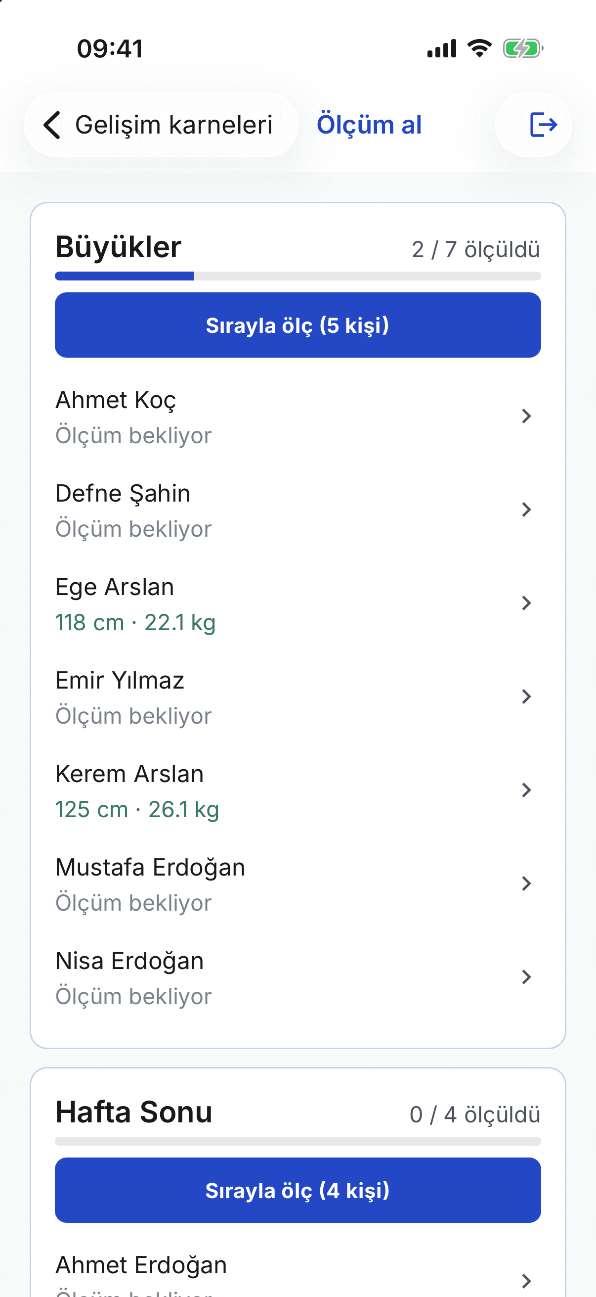 Ölçüm ve gelişim notu